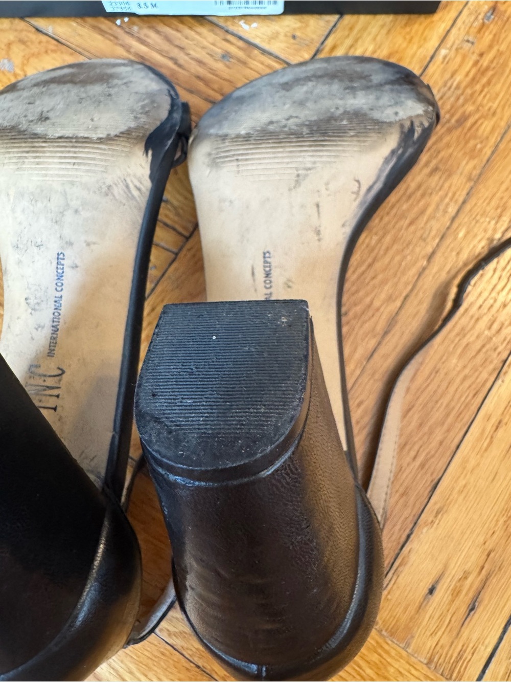 INC International Concepts Black Block Heel Open-Toe Sandals - Picture 8 of 11
